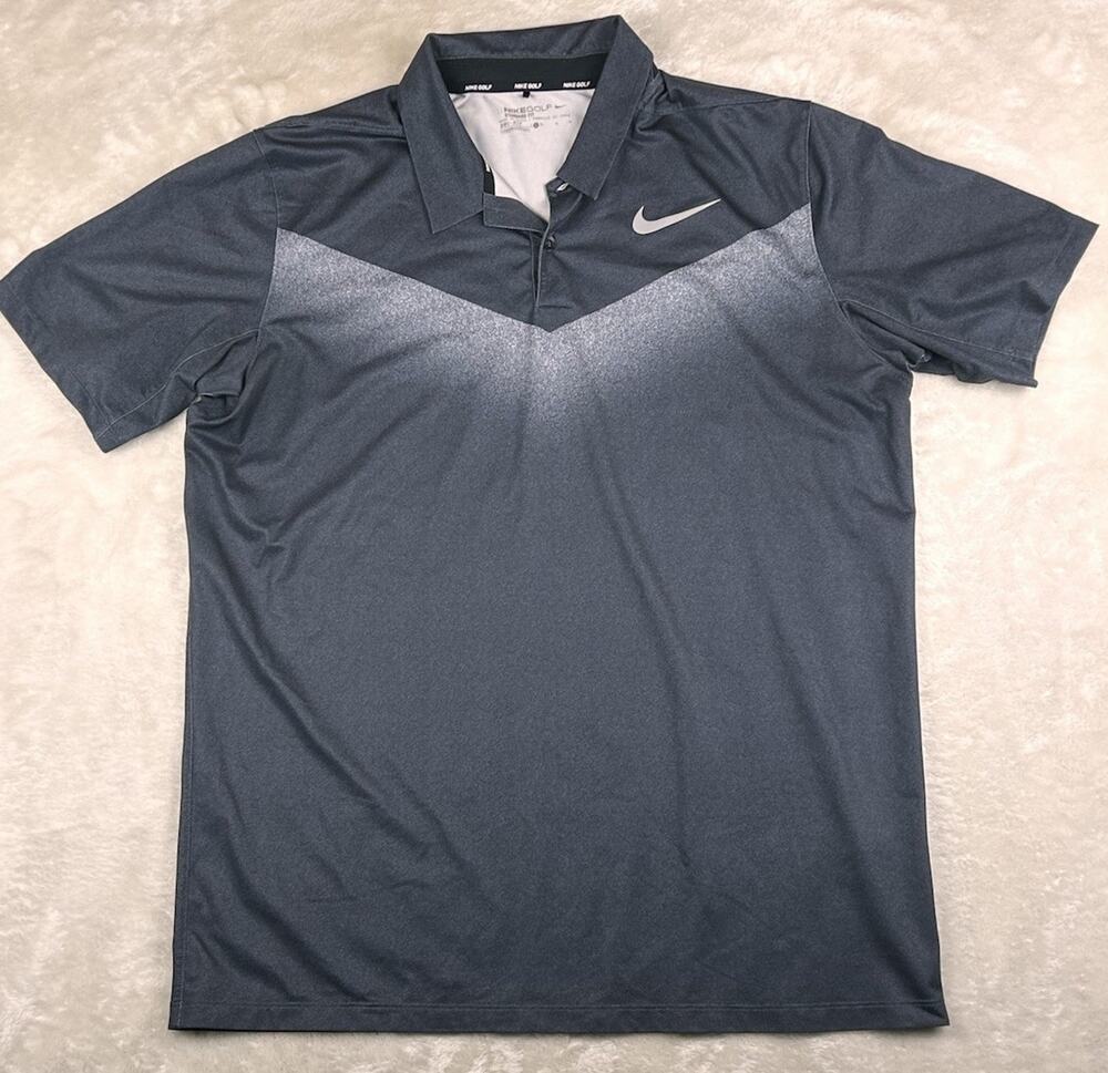 Nike Golf Dri Fit Shirt Men’s Sz L Black Polo Short Sleeve 854264-010 Standard